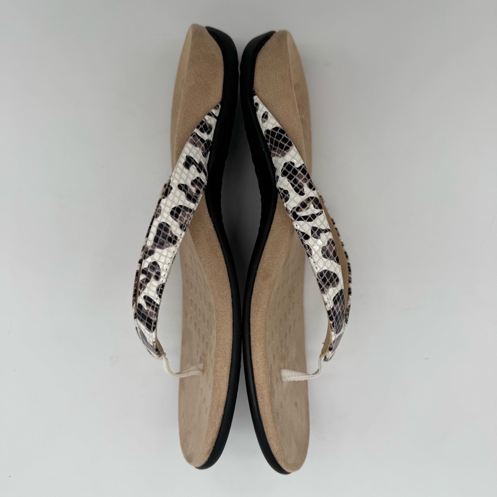 Vionic Dillon White Snake Leather Toe Post Thong … - image 6